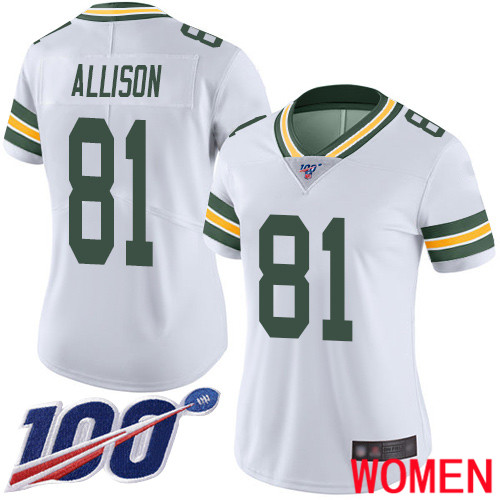 Green Bay Packers Limited White Women 81 Allison Geronimo Road Jersey Nike NFL 100th Season Vapor Untouchable